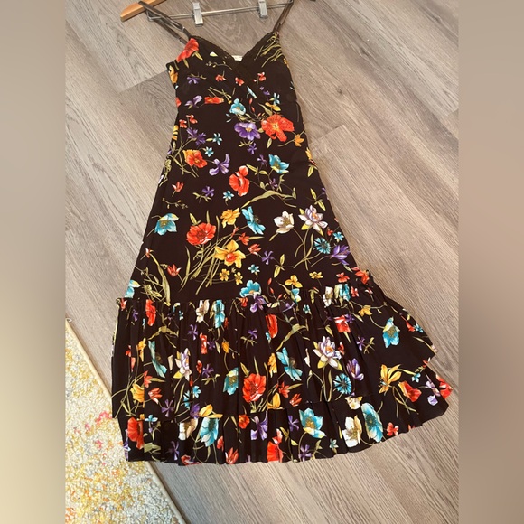 Y2K Preppy Fairy Babydoll Midi Dress Size S Boho Gypsy grunge ruffle brown - Picture 8 of 12